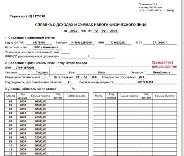 Справка о доходах для сотрудника в 2024 году (замена 2-НДФЛ): новая форма и правила заполнения