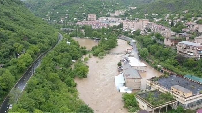 В Армении подтоплен город Алаверди, нарушено железнодорожное сообщение с Грузией