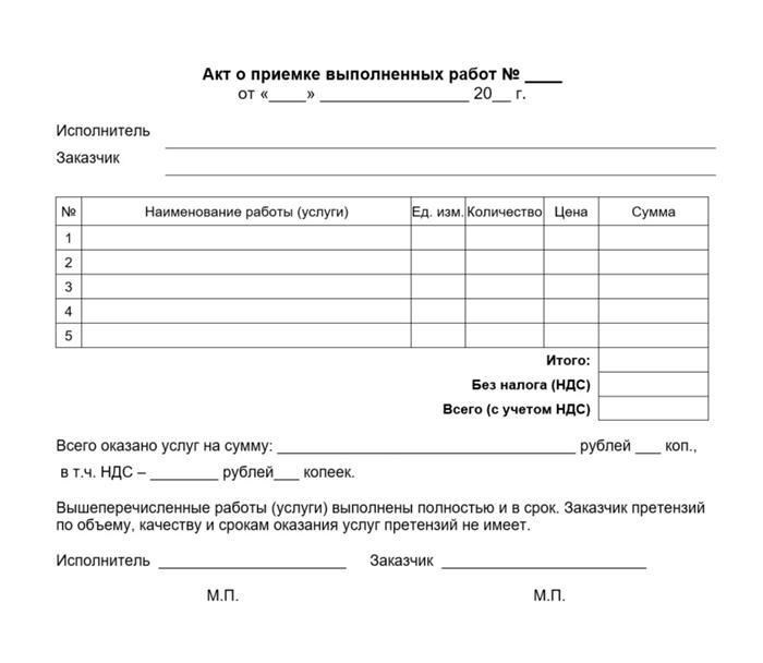  оформление акта по договору ГПХ