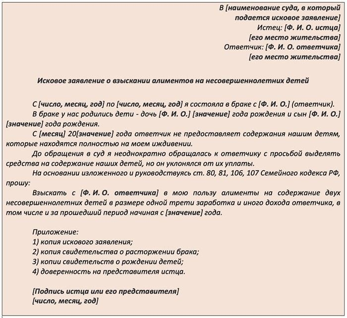 Как составить иск о взыскании алиментов: алгоритм и важные моменты
